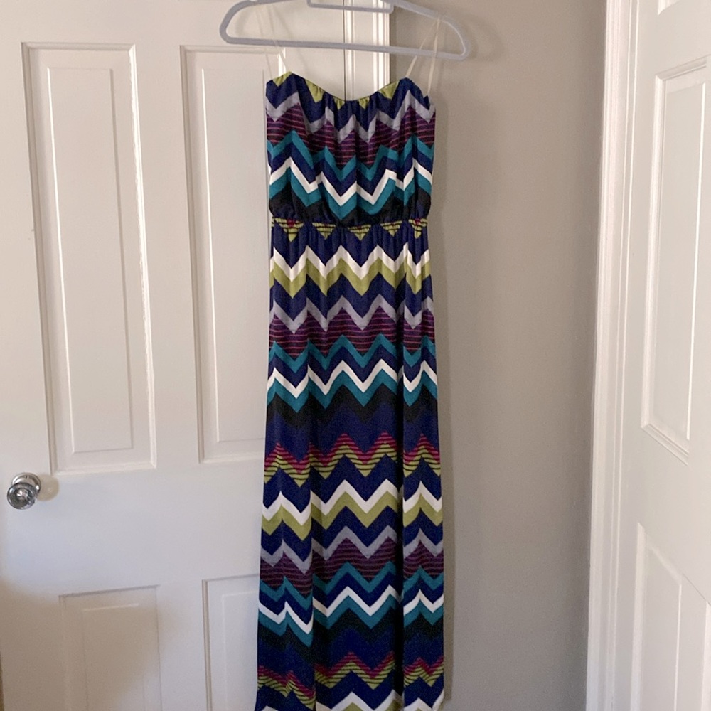 Trixxi Three Pink Hearts strapless maxi dress